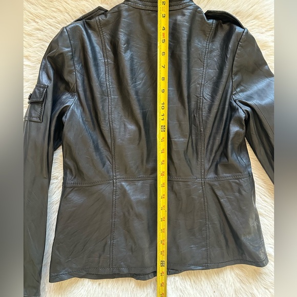Tory Burch Black Leather Jacket size 12 - Picture 7 of 13